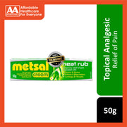 Metsal Heat Rub Cream 50g (Relief of Pain Associated With Strains of Joints and Muscles)
