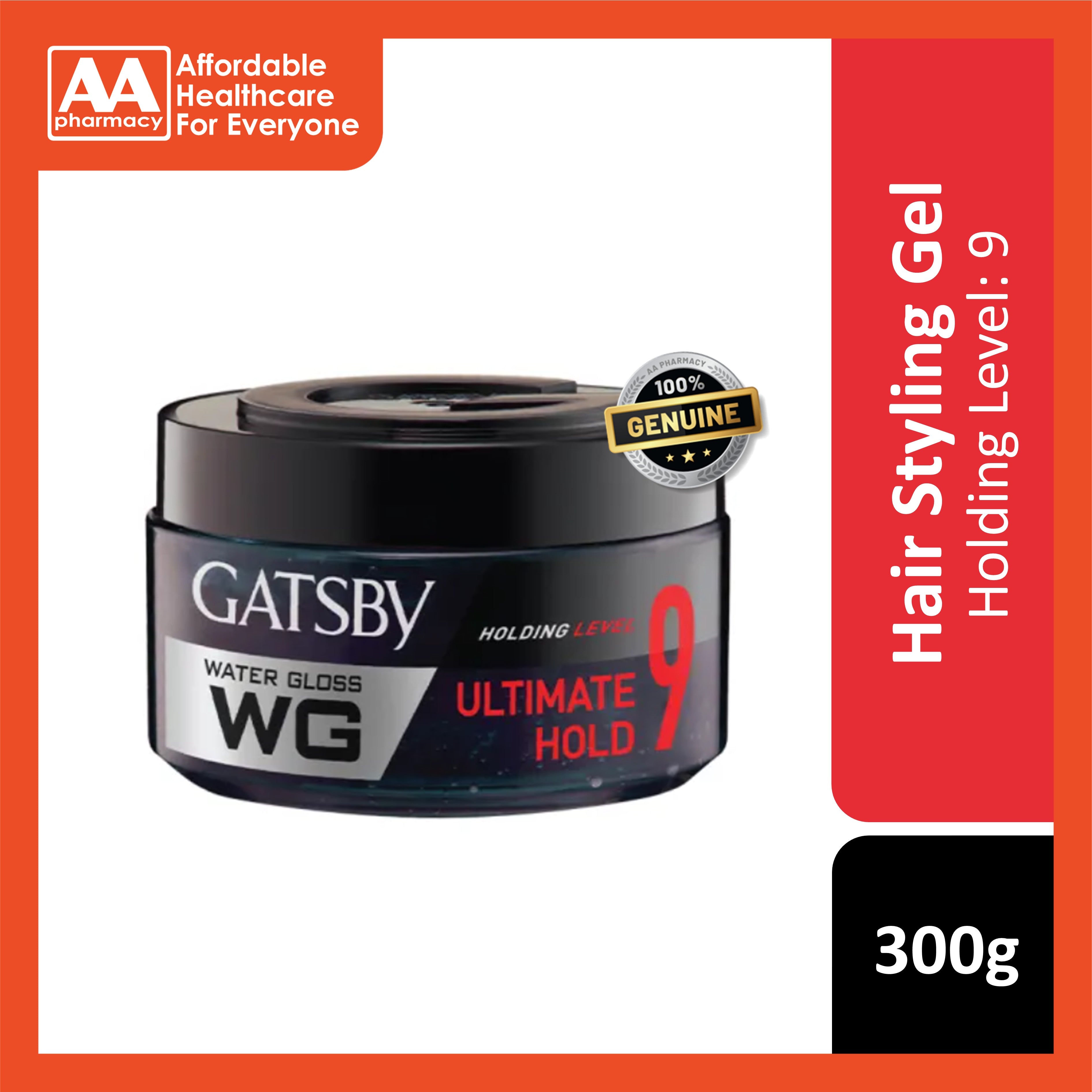Gatsby Water Gloss Hair Gel (Ultimate Hold, Holding Level 9) 300g