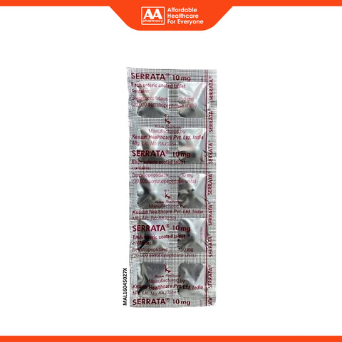 Serrata (Serratiopeptidase 10mg) Tablet 10's