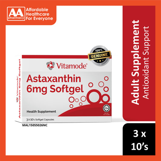 Vitamode Astaxanthin 6mg Softgel 3x10's