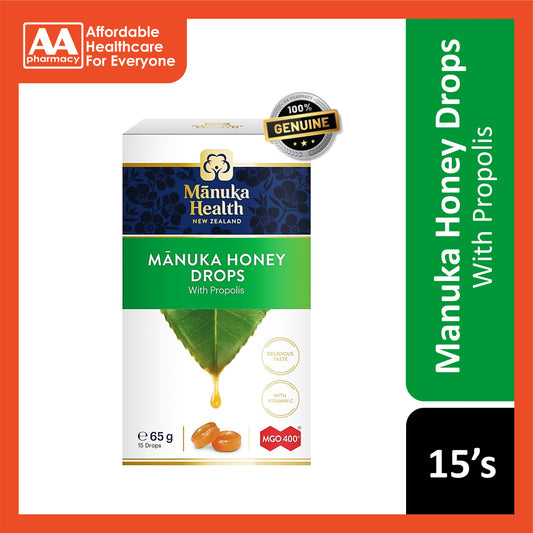 Mānuka Health New Zealand Manuka Honey Drops with Propolis MGO400+ 15's