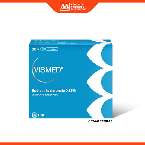 Vismed (Sodium Hyaluronate 0.18%) Lubricant Eye Drops 0.3mLx20's