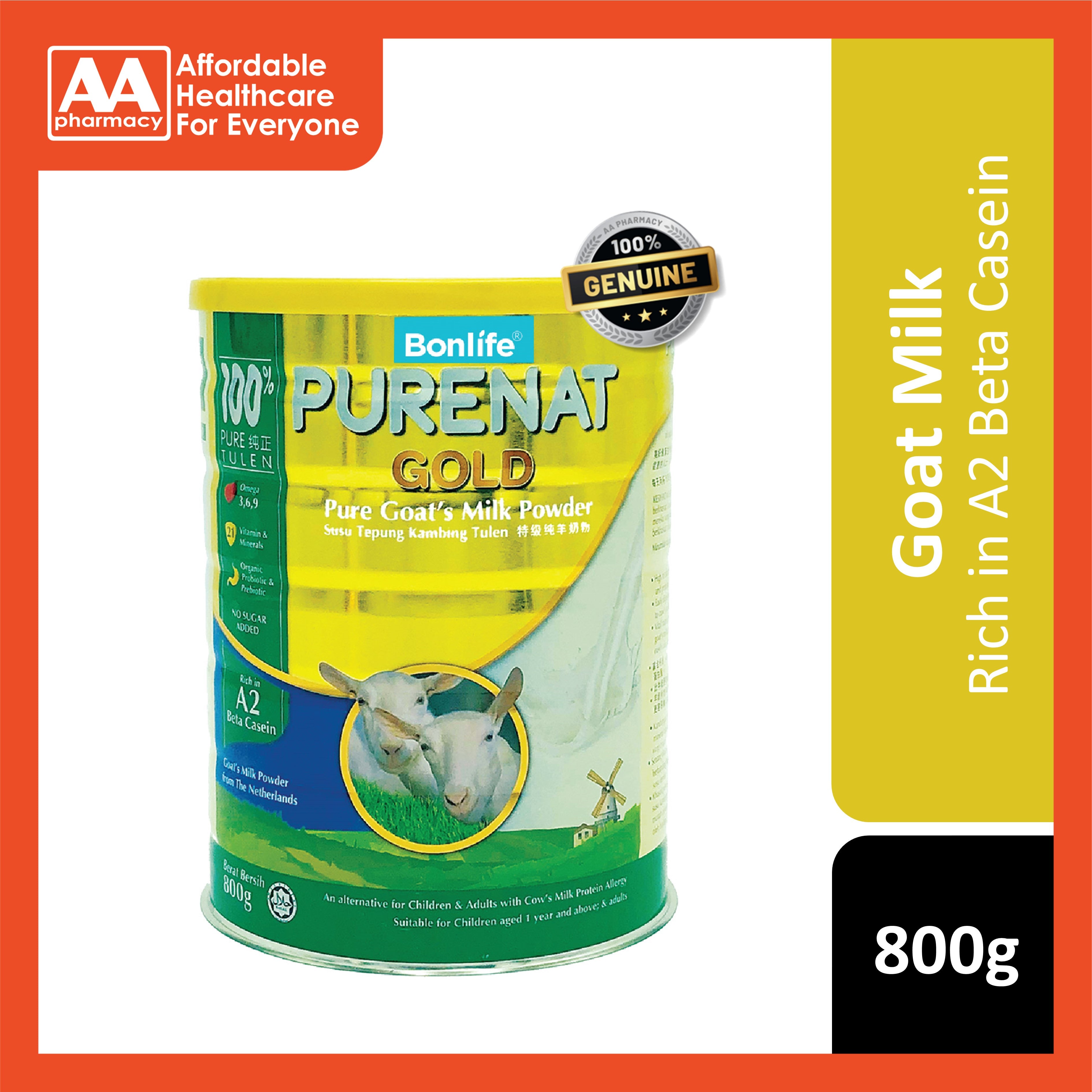 Bonlife Purenat Gold Goat Milk Powder 800g