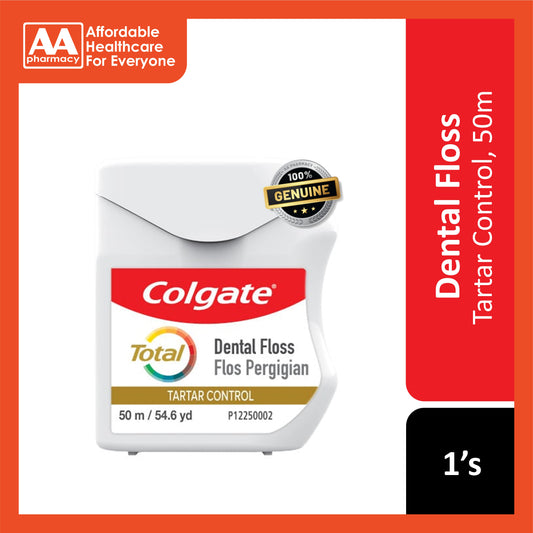 Colgate Total Dental Floss (Tartar Control, Mint Flavour) 50m 1's