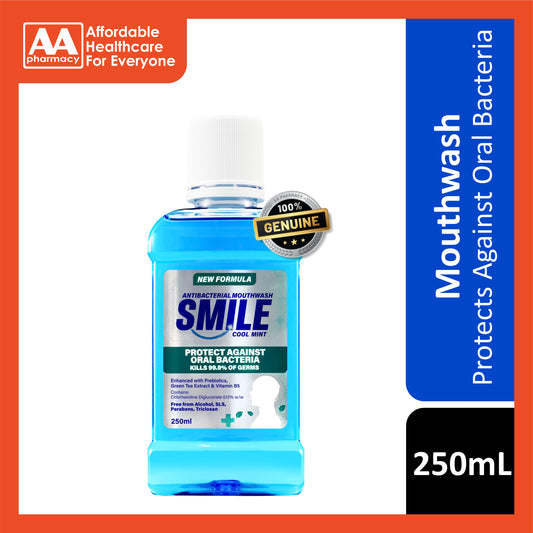 Smile Antibacterial Mouthwash 250mL [New Packaging]