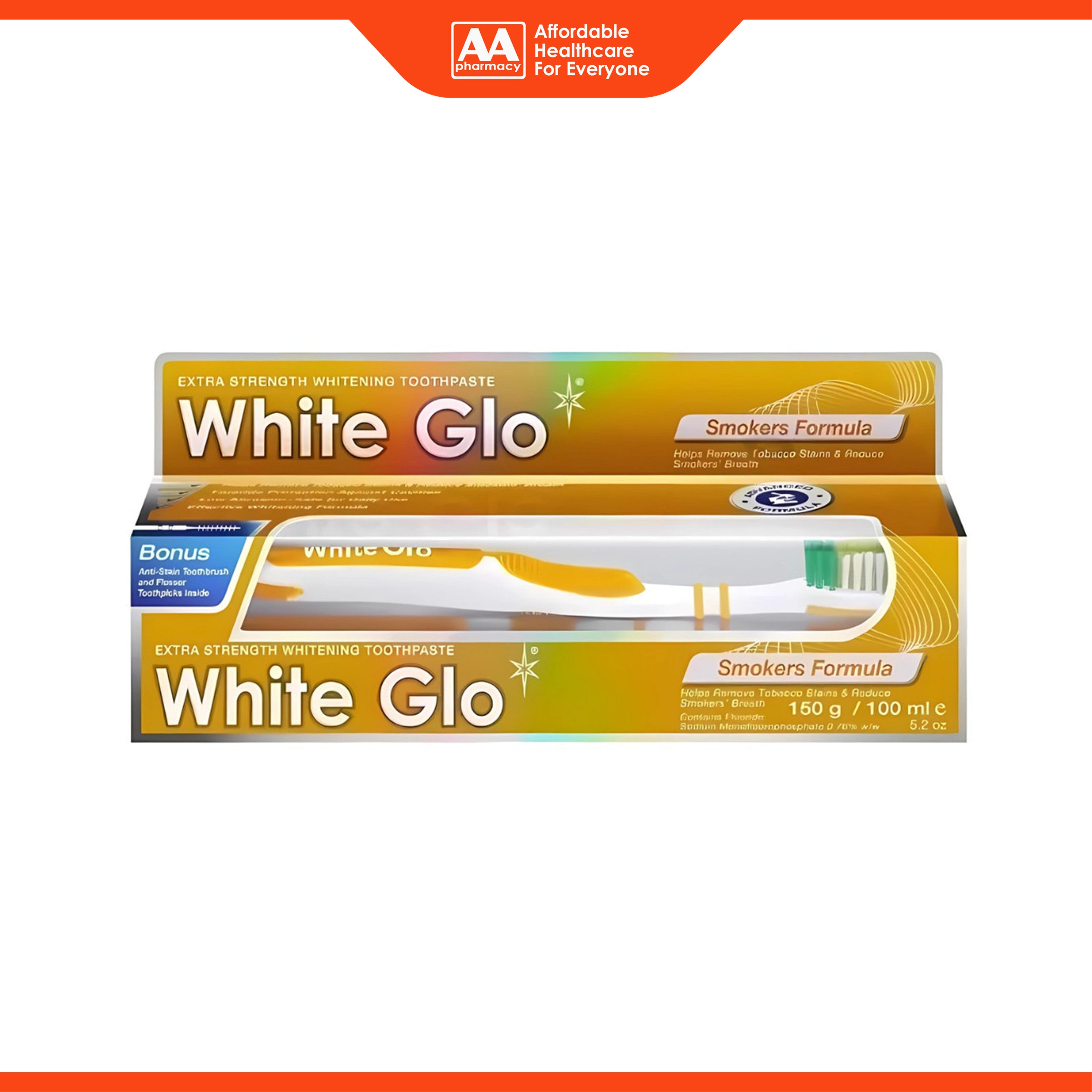 White Glo Extra Strength Whitening Toothpaste - Smokers Formula (150g)