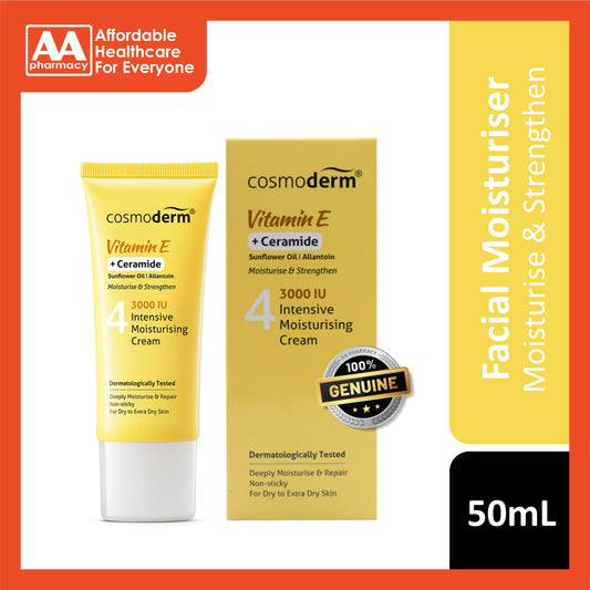 Cosmoderm Vitamin E + Ceramide 3000 IU Intensive Moisturising Cream 50mL