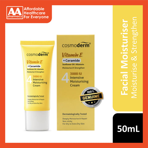 Cosmoderm Vitamin E + Ceramide 3000 IU Intensive Moisturising Cream 50mL