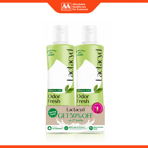 Lactacyd Odor Fresh Daily Feminine Wash 250mLx2's