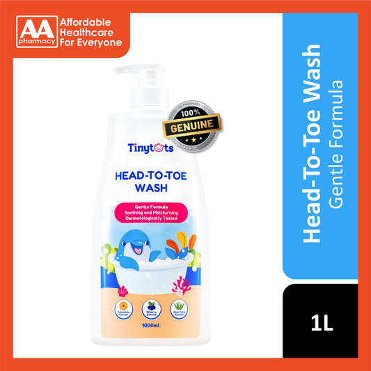 Tinytots Head-To-Toe Wash 1000ml (With Calendula, Aloe Vera and Bilberry Extract)