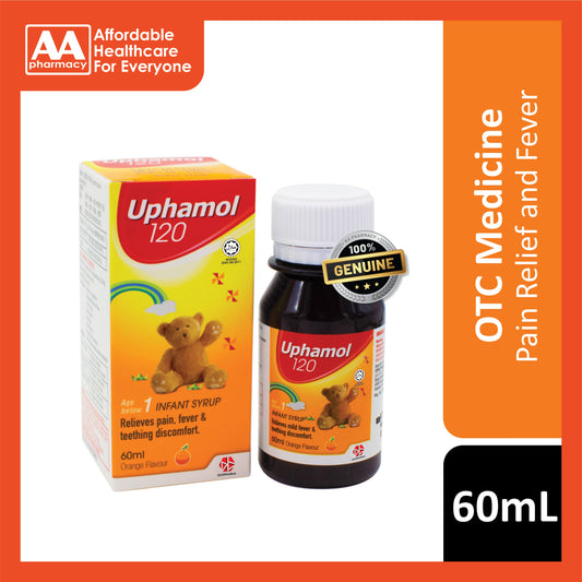 Uphamol 120mg Infant Syrup 60mL (Orange Flavour)