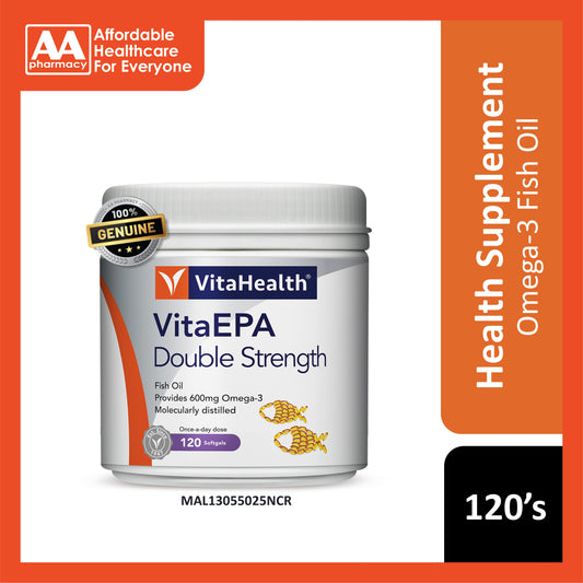VitaHealth VitaEPA Double Strength Fish Oil (600mg Omega-3) Softgels 120's