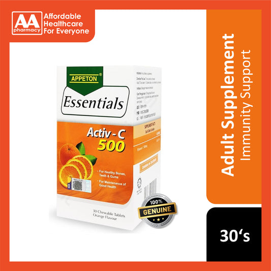 [CLEARANCE] [EXP 12/2026] Appeton Essentials Activ-C 500mg Orange Chewable Tablet 30's