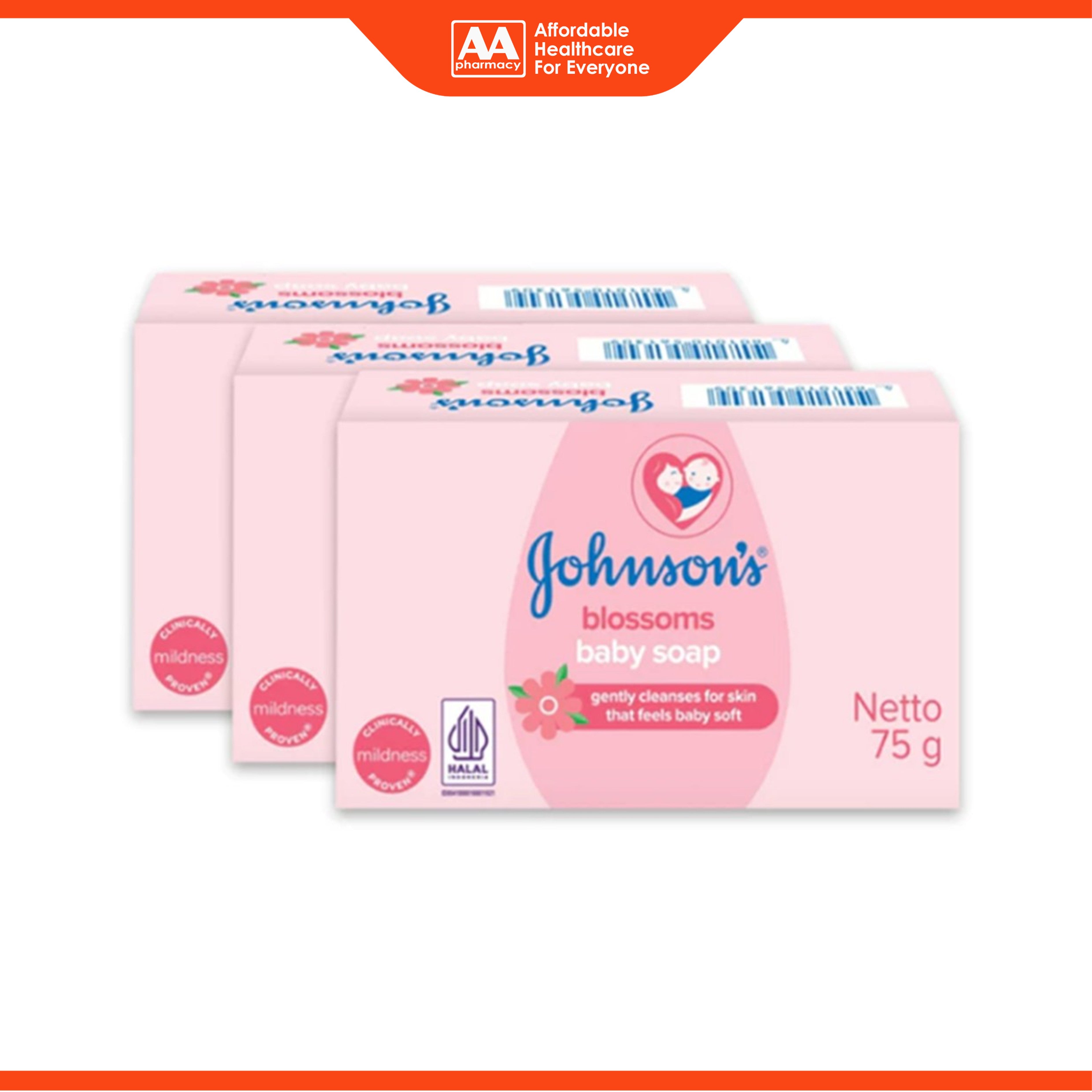Johnson's Blossoms Baby Soap (3 x 75g)