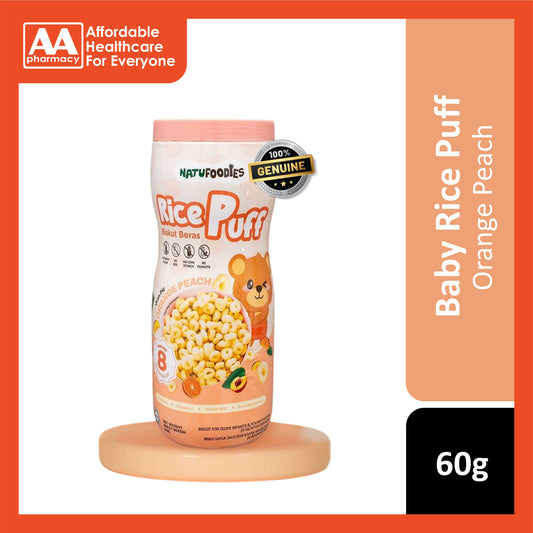 Natufoodies Rice Puff Orange Peach 60g (For 8+ Months)