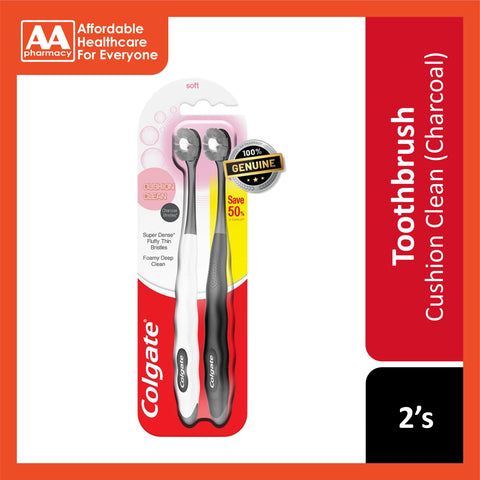 Colgate Cushion Clean Charcoal Toothbrush (Soft) 2's