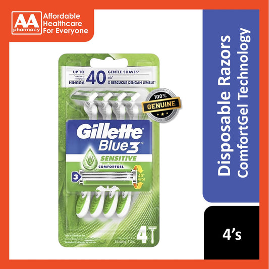 Gillette Blue 3 Sensitive Disposable Razor 4's