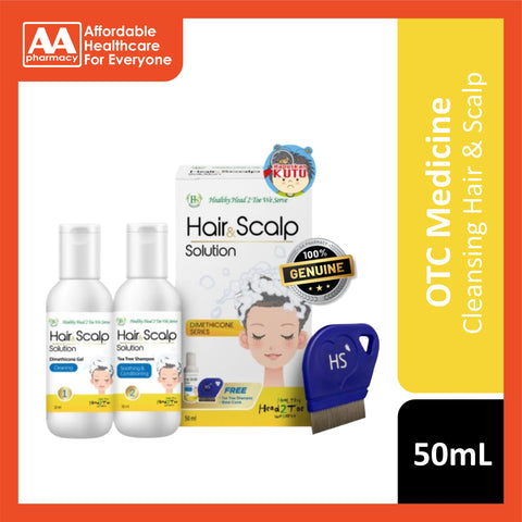 HS Hair and Scalp Solution 50mL (Free Tea Tree Shampoo and Metal Comb)