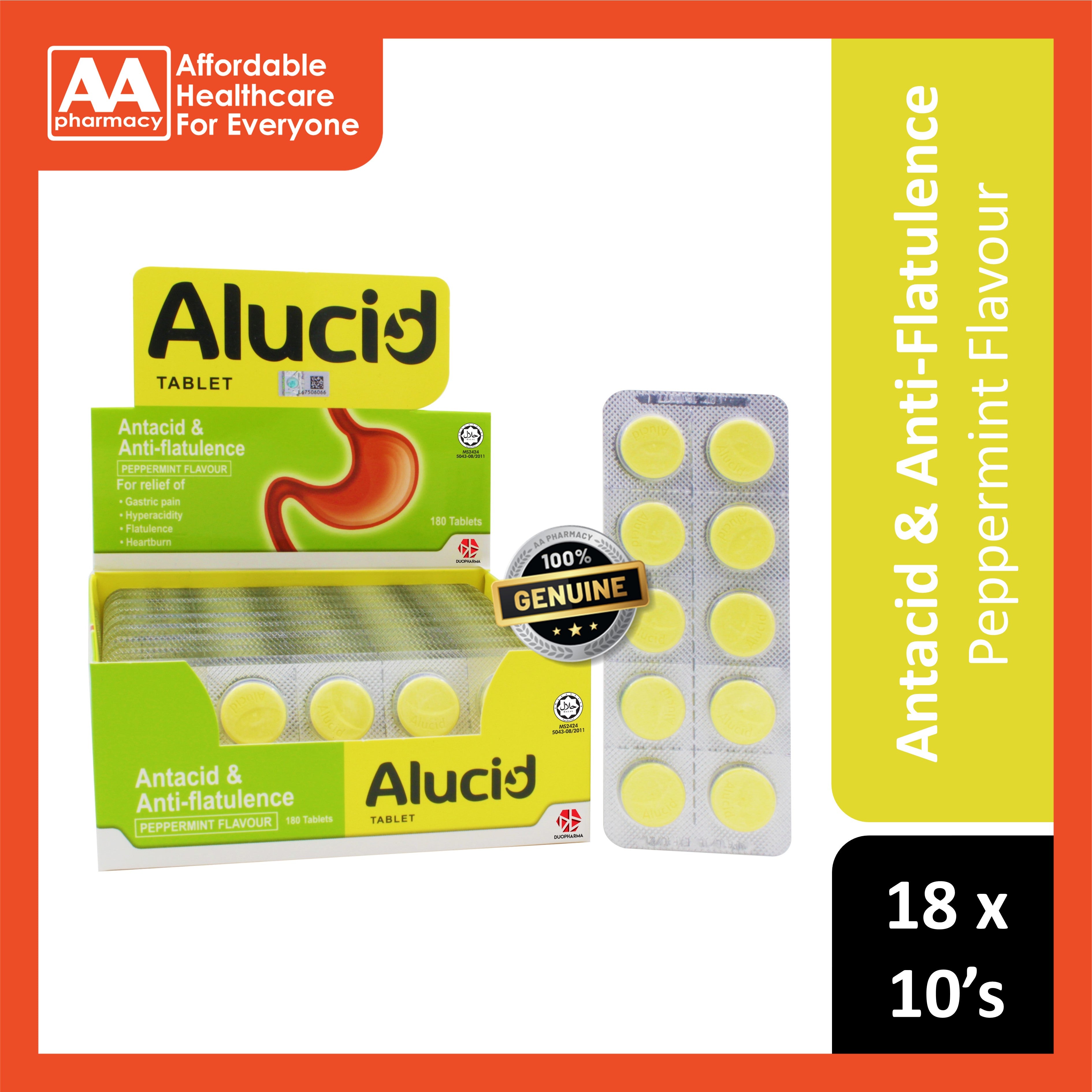 DuoPharma Alucid Tablet 18x10's
