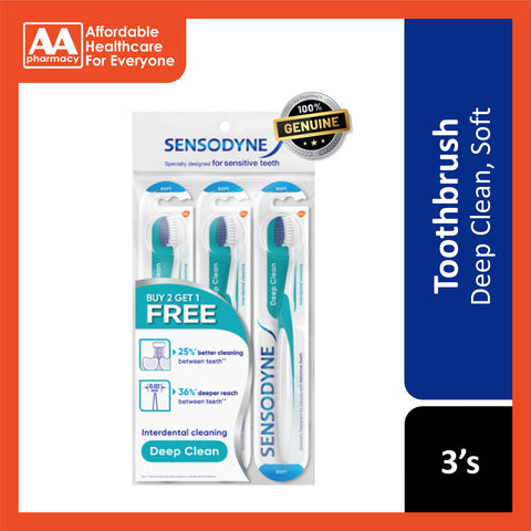 Sensodyne Toothbrush (Deep Clean, Soft) 2+1's