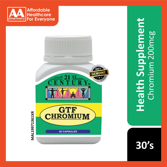 21st Century GTF Chromium Capsule 30's