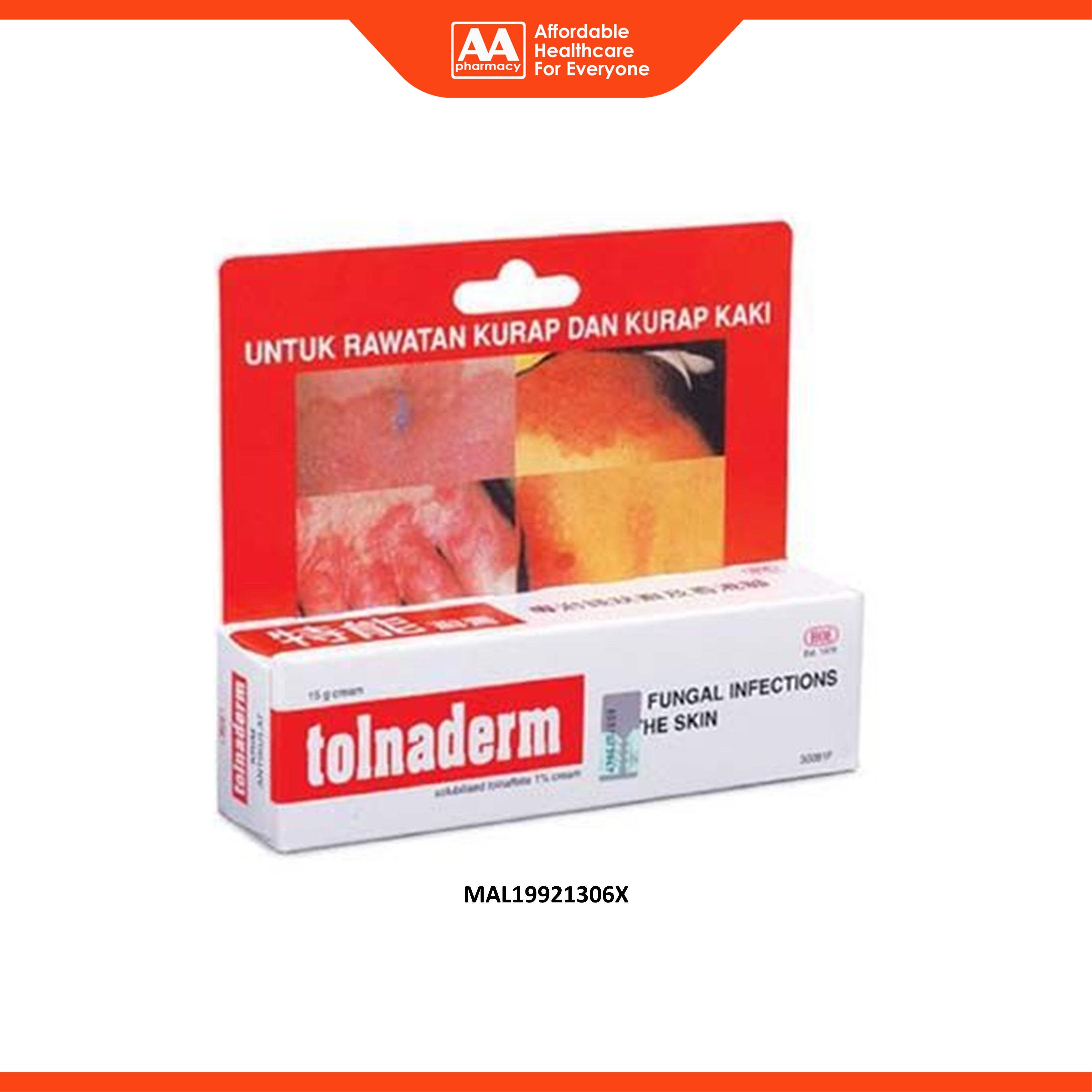 Tolnaderm (Solubilised Tolnaftate 1% w/w) Cream (15g) - For Fungal Infections of the Skin