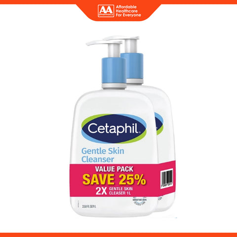 Cetaphil Gentle Skin Cleanser For Face & Body 1Lx2's [Twinpack]