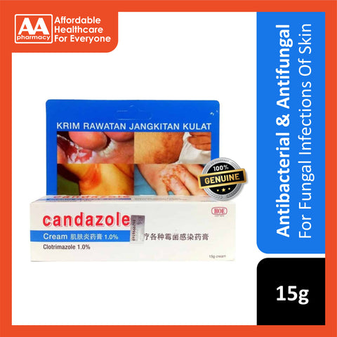 Candazole (Clotrimazole 1.0% w/w) Cream 15g - Broad-Spectrum Anti-Fungal