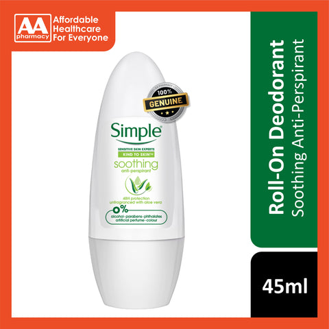 Simple Soothing Anti-Perspirant Roll on 45ml