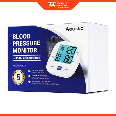 Acurac Basic Blood Pressure Monitor (Model: U82V) [5 Years Warranty]