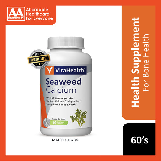 VitaHealth Seaweed Calcium 995mg Vegetable Capsule 60's