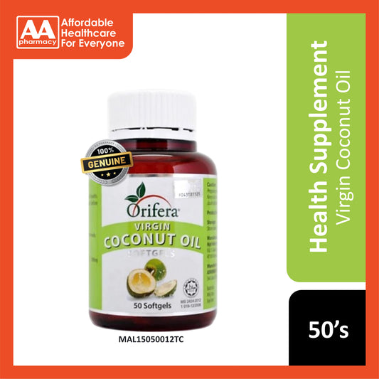 Orifera Virgin Coconut Oil Softgel 1600mg 50's