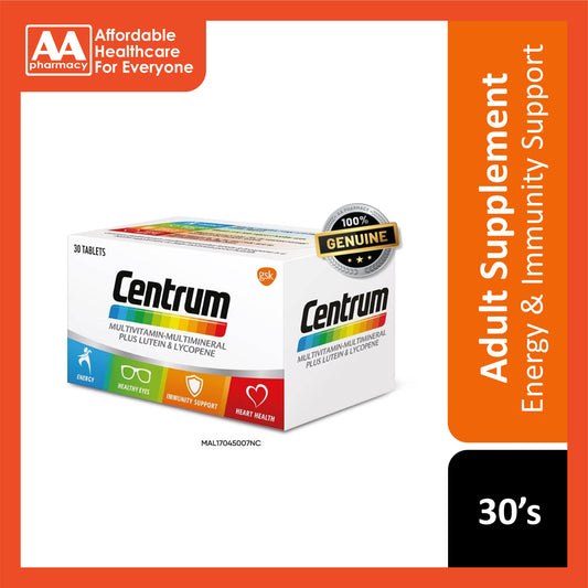 Centrum Multivitamin-Multimineral Plus Lutein and Lycopene Tablet 30's