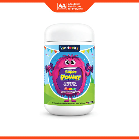 KiddoVits Super Power (Elderberry, Vitamin C and Zinc) Gummy 60's (Mixed Berries Flavour)