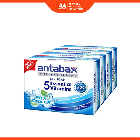 Antabax Antibacterial Bar Soap (Extra Cool) 75gx4's
