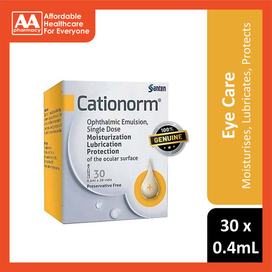 Cationorm Ophthalmic Emulsion 30x0.4mL (Preservative Free)