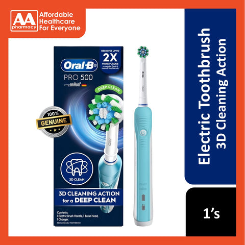 Oral-B Pro 500 Cross Action Electric Toothbrush 1's - 1 Year Warranty