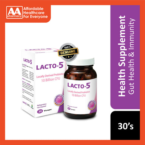 Total Health Concept Lacto-5 Locally Derived Probiotics 10 Billion CFU Vegecapsule 30's