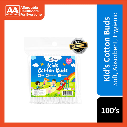 A-Care Kids Cotton Buds 100's (Zipper Bag)