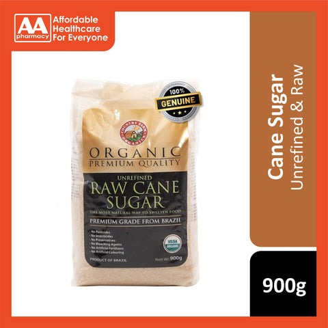 Country Farm Organic Unrefined Raw Cane Sugar 900g