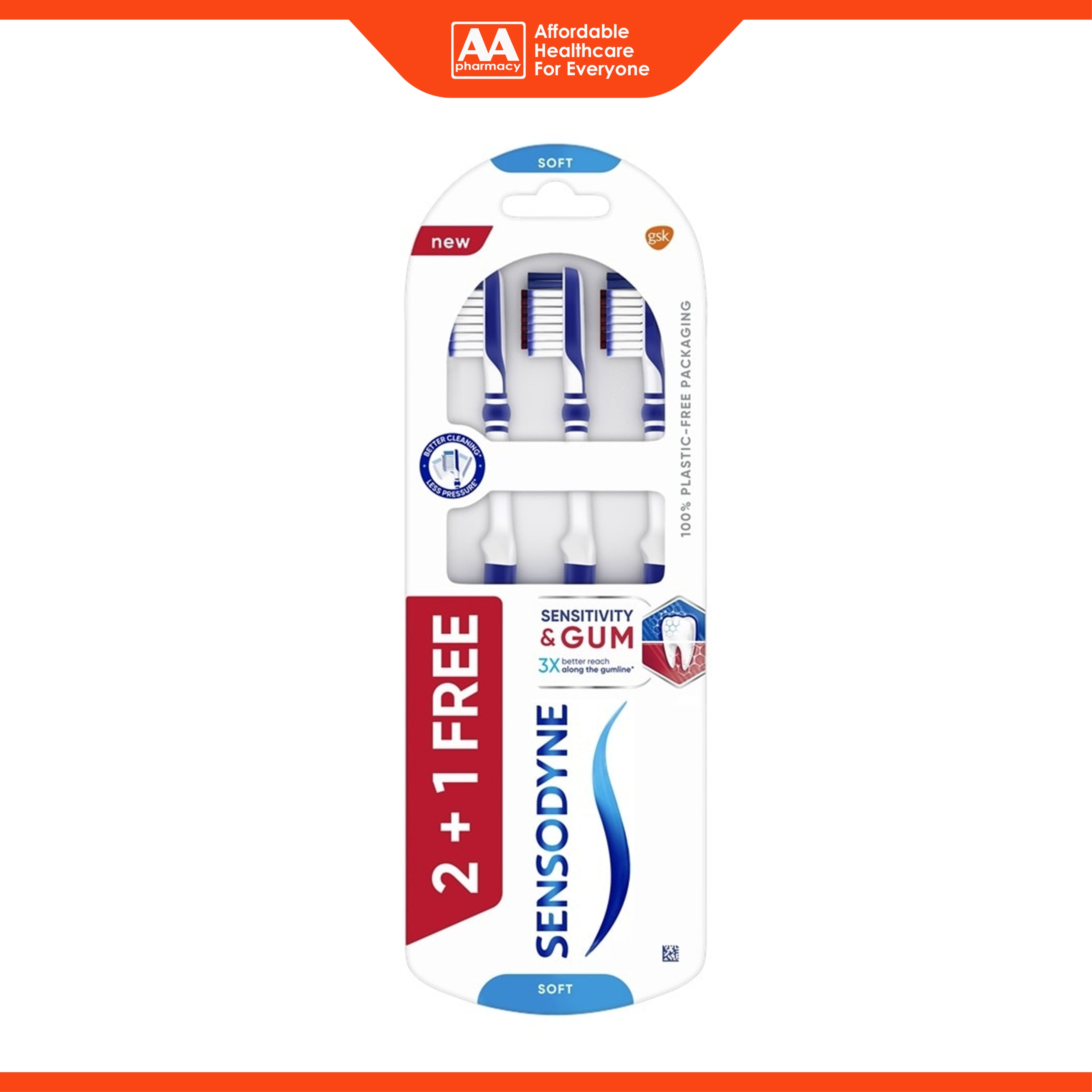 Sensodyne Toothbrush (Sensitivity & Gum, Soft) 2+1's