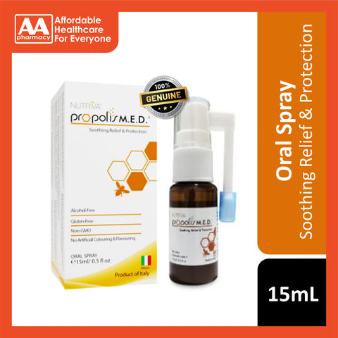 Nutriva Propolis M.E.D. Oral Spray 15mL (Soothing Relief and Protection)