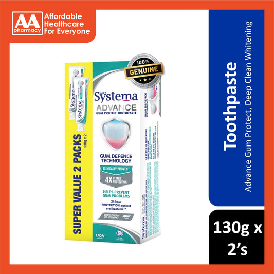 Systema Advance Gum Protect Toothpaste (Deep Clean Whitening) 130gx2's [Twinpack]