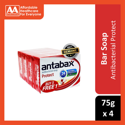 Antabax Antibacterial Bar Soap 75g x 3 FREE 1 (Protect)