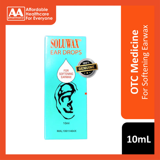 Soluwax Ear Drops (Dropper Bottle) - Softening Earwax 10mL