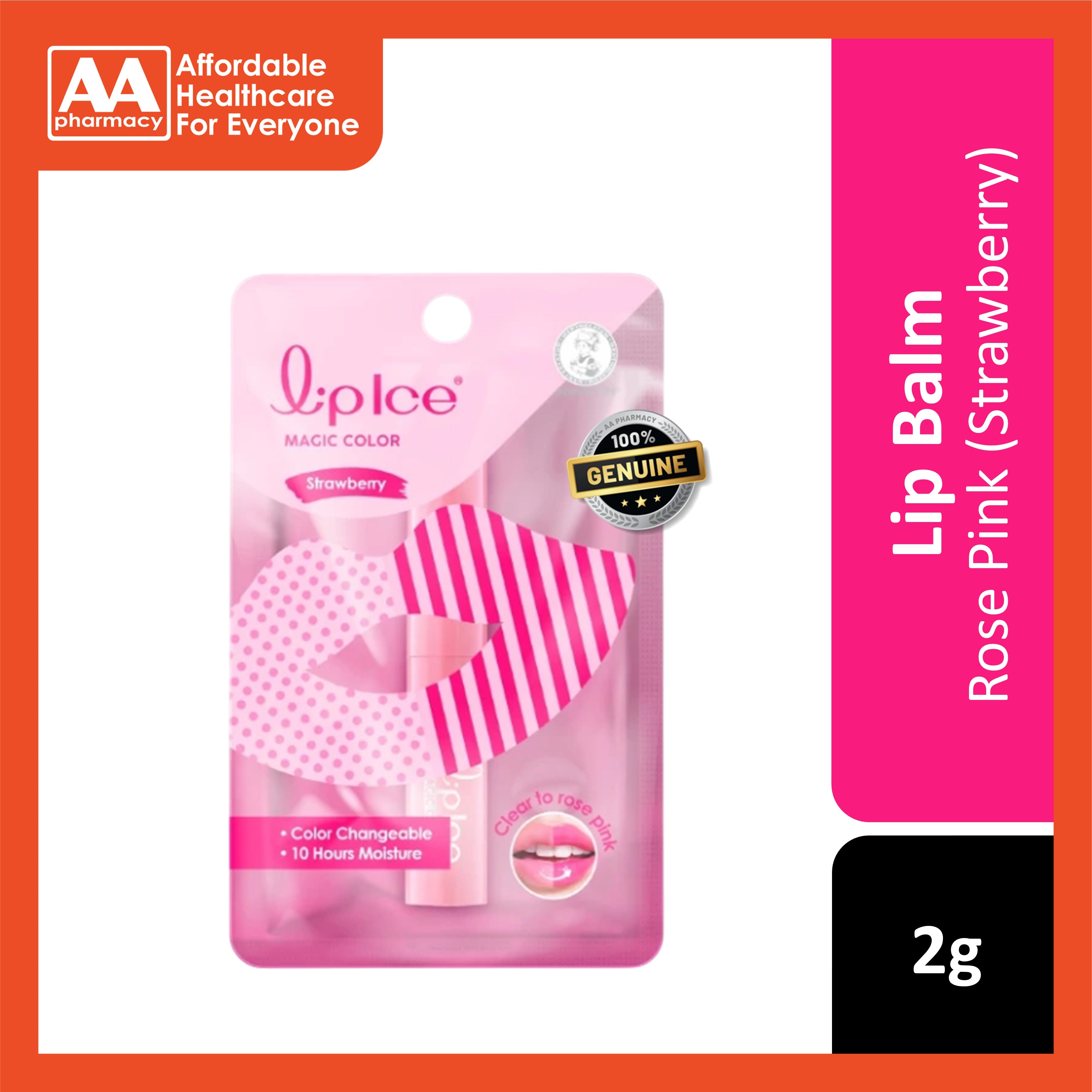 Color Magic Lip LipIce Magic Color Lip Balm (Rose Pink Strawberry) 2g – AA Pharmacy