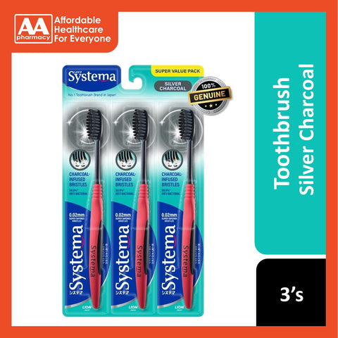 Systema Toothbrush Silver Charcoal 3 pcs (Super Value Pack)