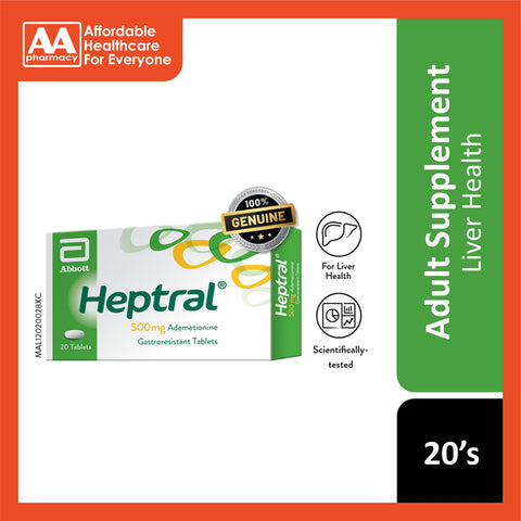 Heptral (Ademetionine 500mg) Gastroresistant Tablet 20's (Liver Health)