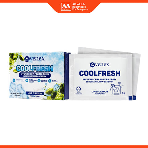 Avenex CoolFresh Effervescent Powder Drink (Lime Flavour) 4gx6's