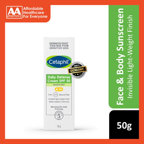 Cetaphil Daily Defense Cream SPF 50 Mineral Sunscreen 50g